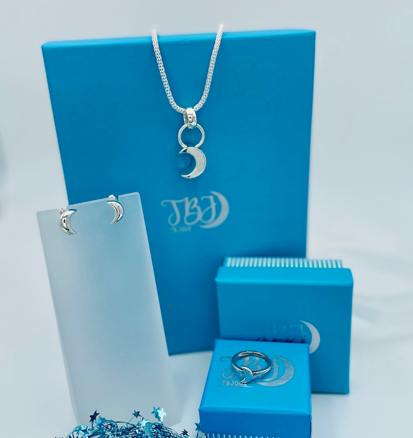 Sterling Silver Moon Set