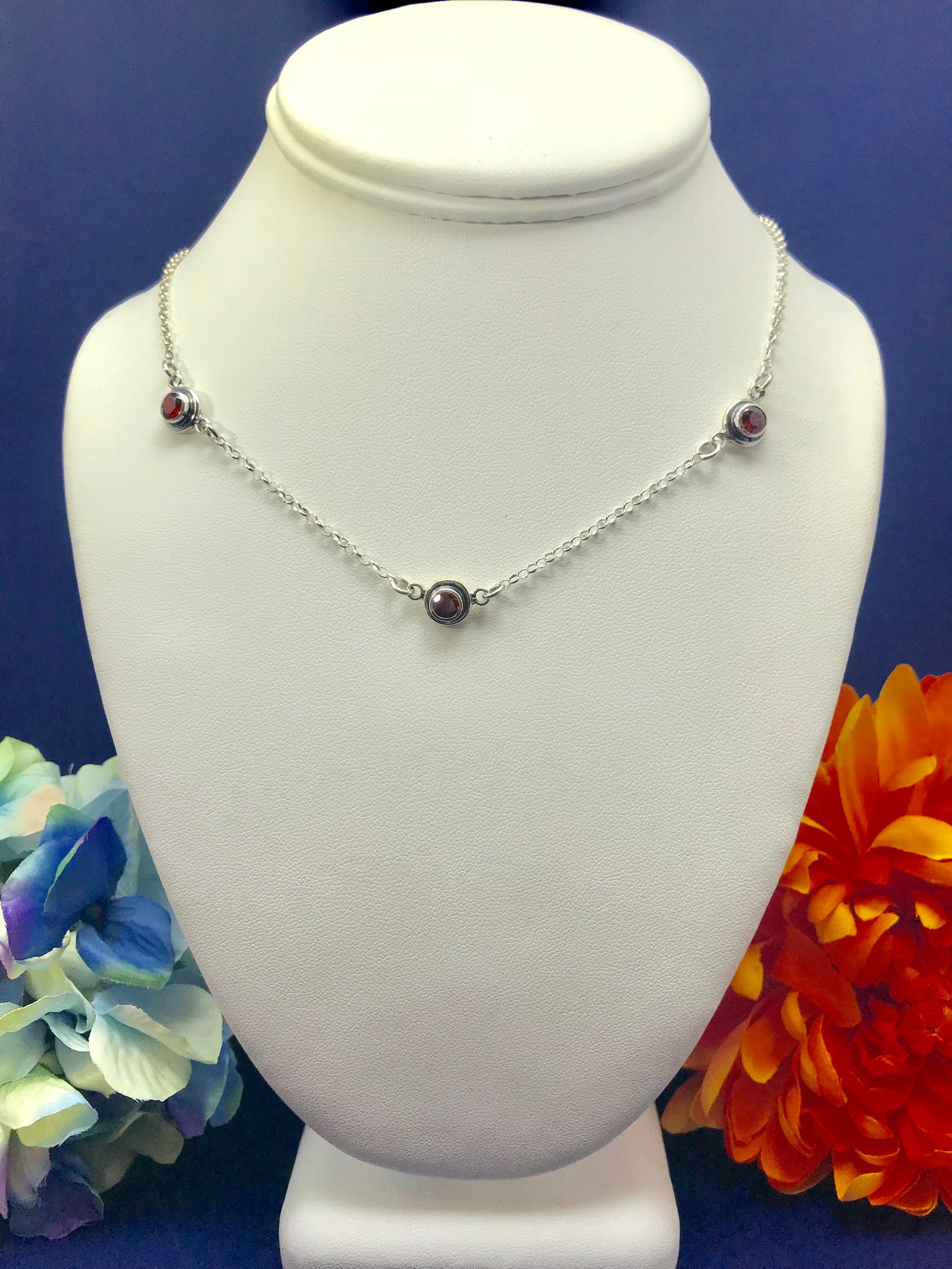 Pearl or Zirconia Silver Necklace