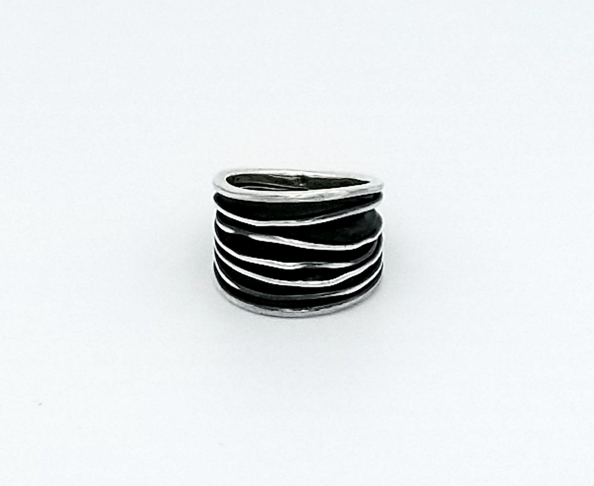 Wrinkled Dark Silver Ring