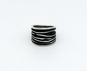 Wrinkled Dark Silver Ring