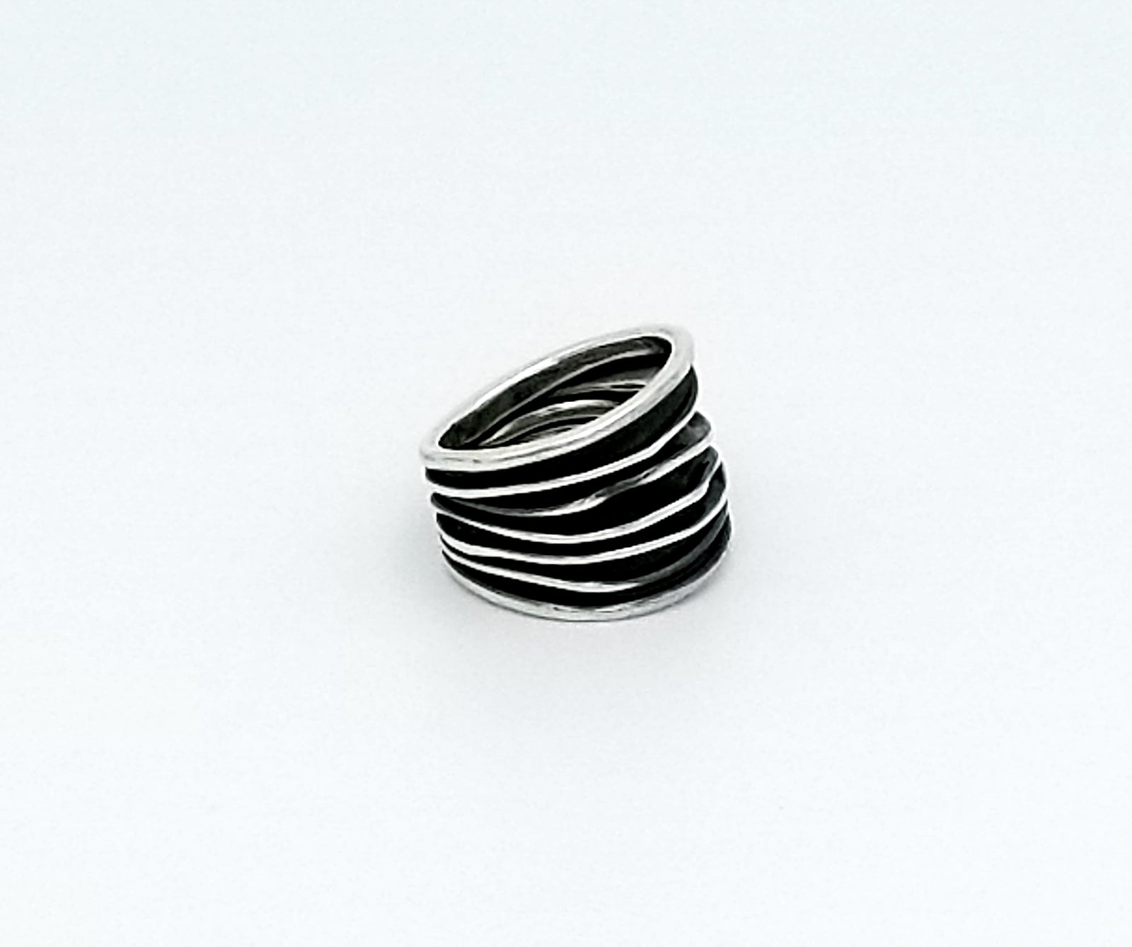 Wrinkled Dark Silver Ring