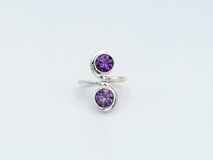 Double Purple Zirconia Ring