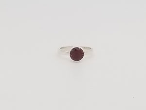 Round Stone Silver Ring