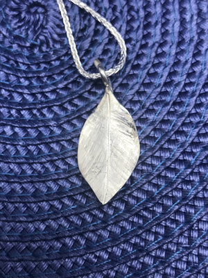 Solid Leaf Silver Pendant