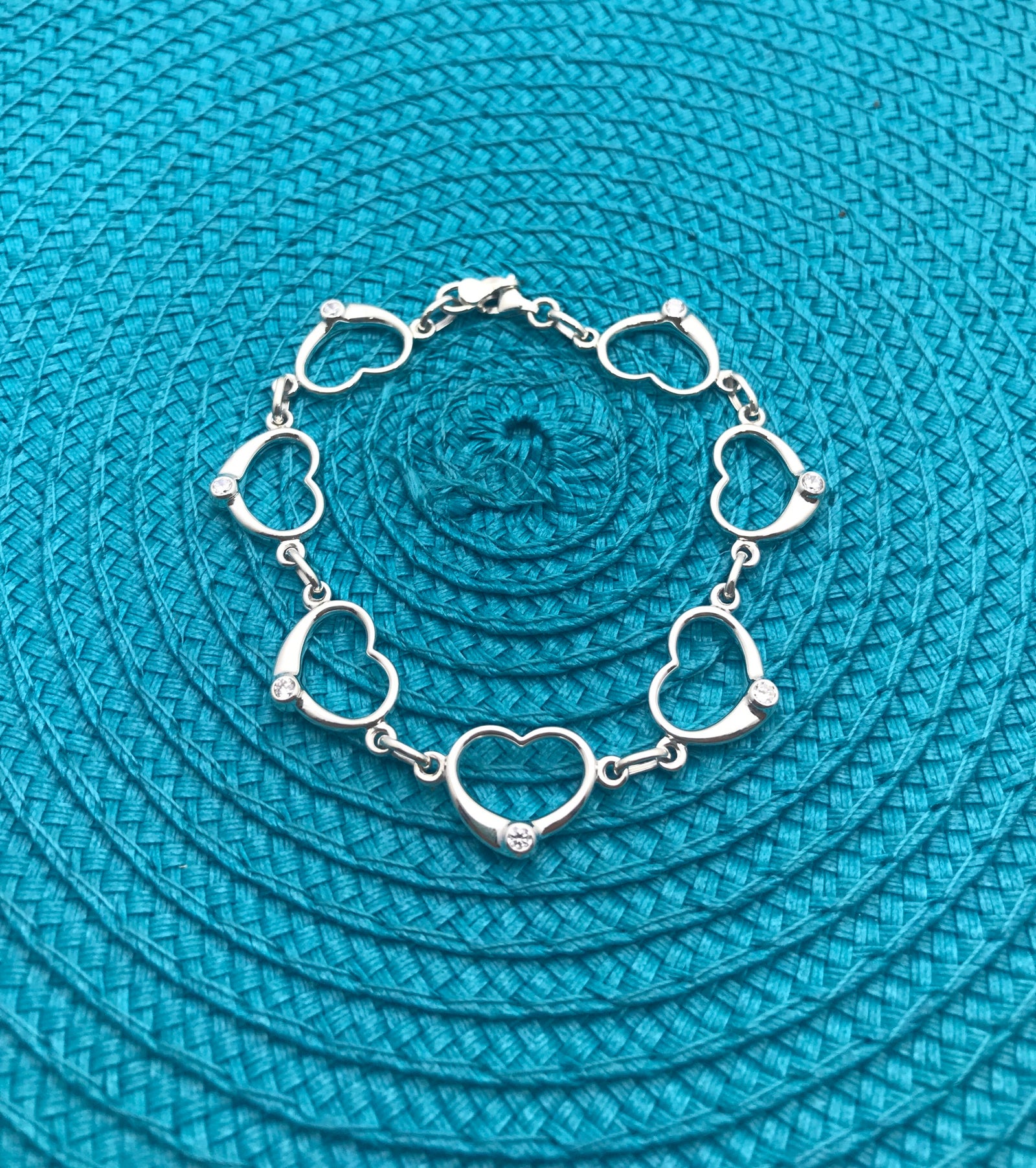 Hearts and Zirconia Bracelet