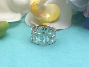 Butterfly and Zirconia Band Ring