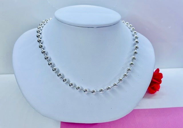 Beaded Silver Necklace