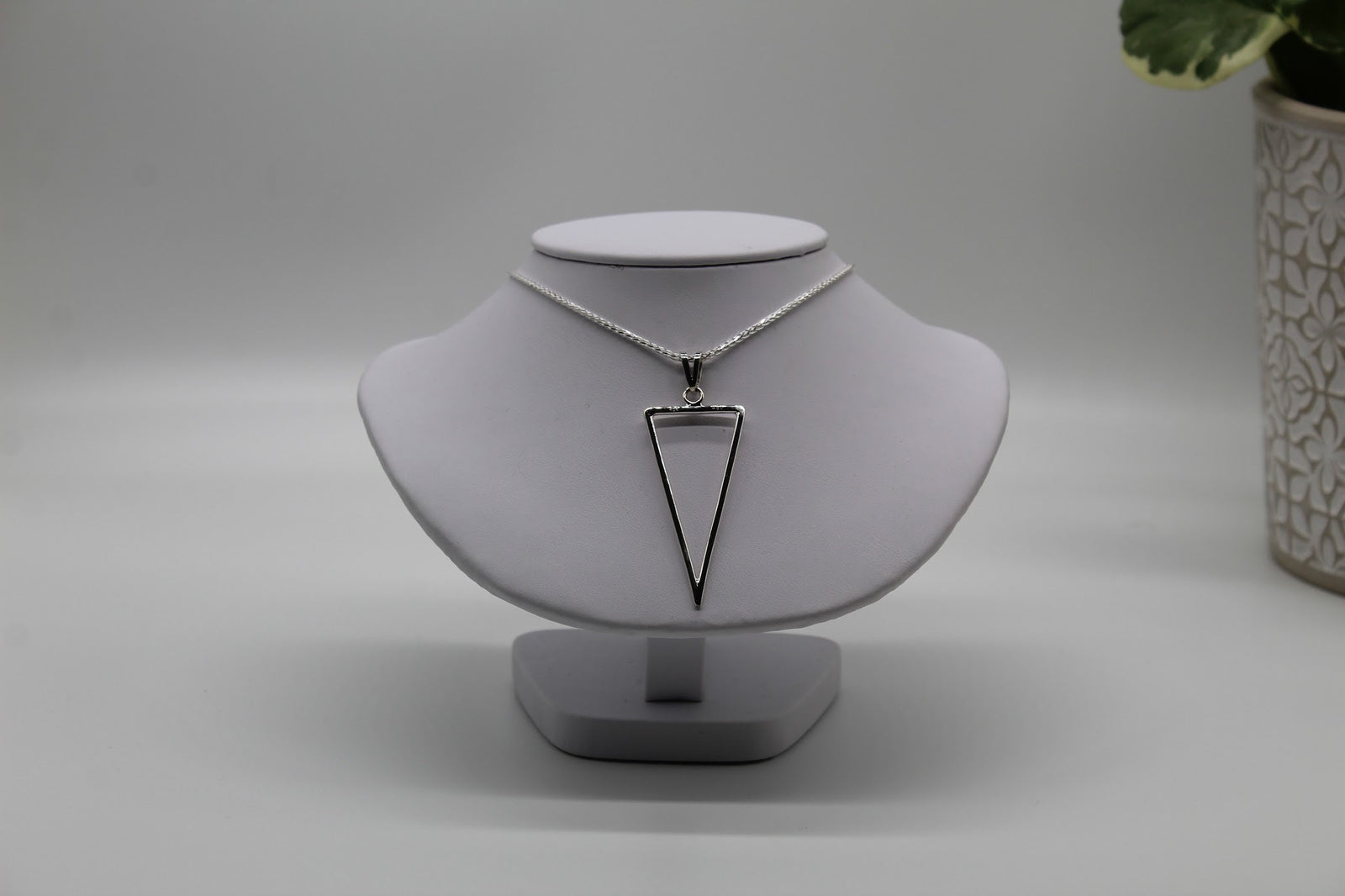 Inverted Triangle Hook Silver Earrings