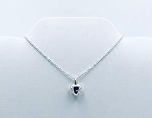 Rounded Heart Silver Necklace