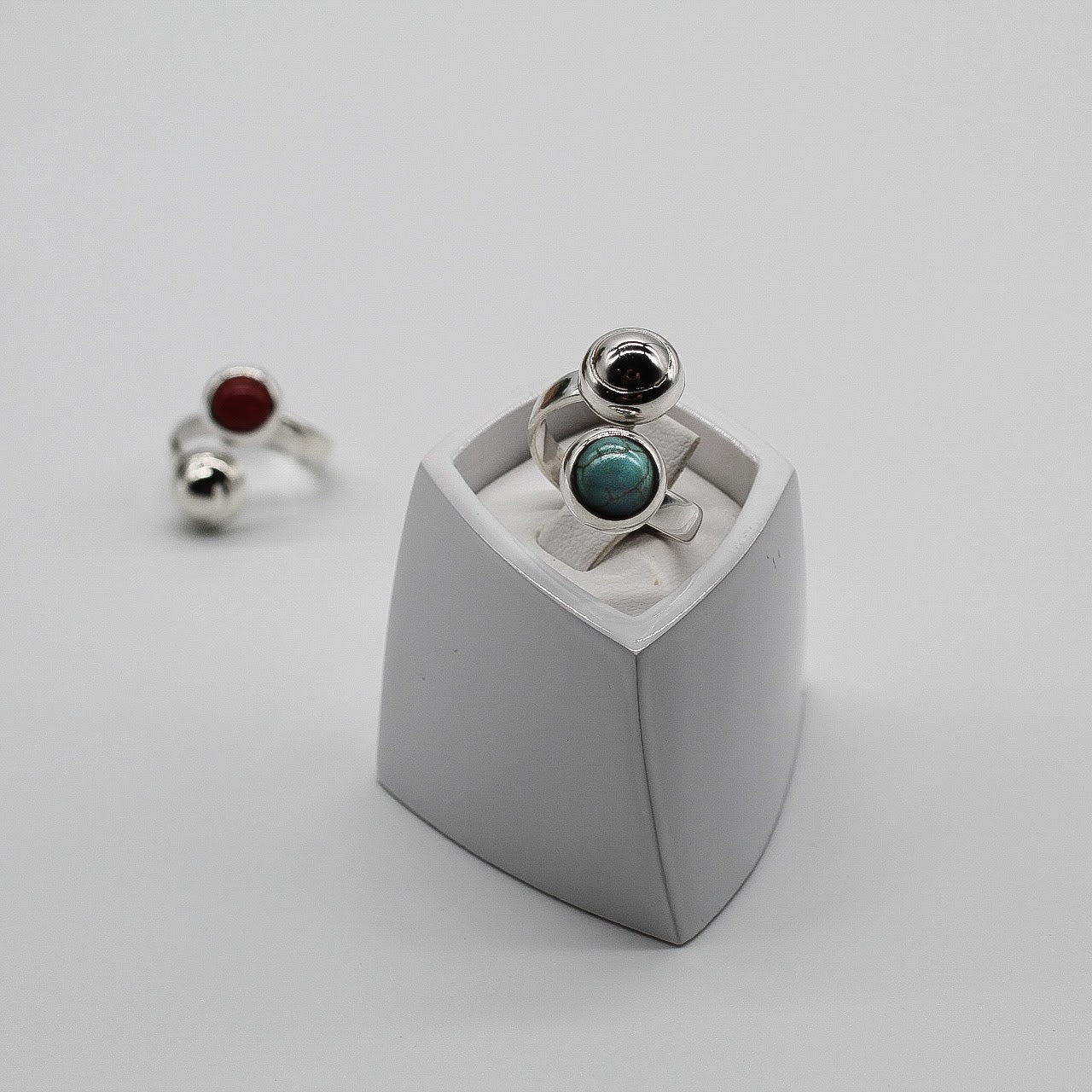 Turquoise and Ball Ring