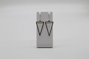 Inverted Triangle Hook Silver Earrings