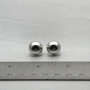 Half Ball Silver Earrings