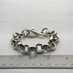 Round Links Rings Silver Bracelet