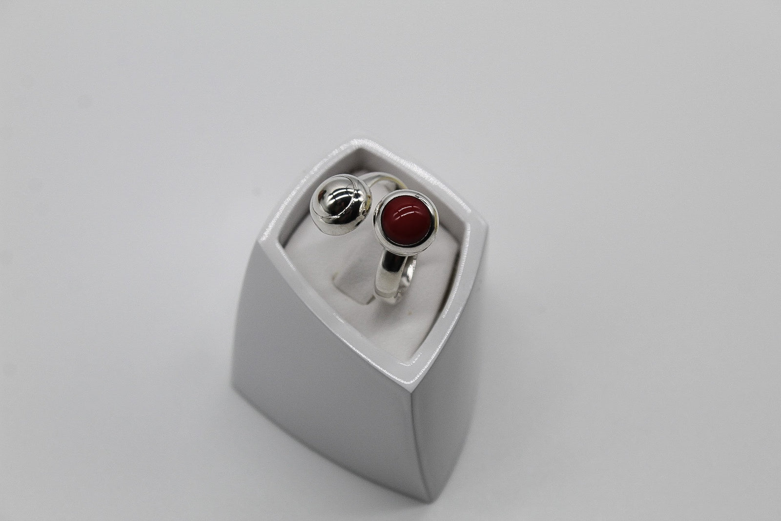 Red Stone and Ball Ring