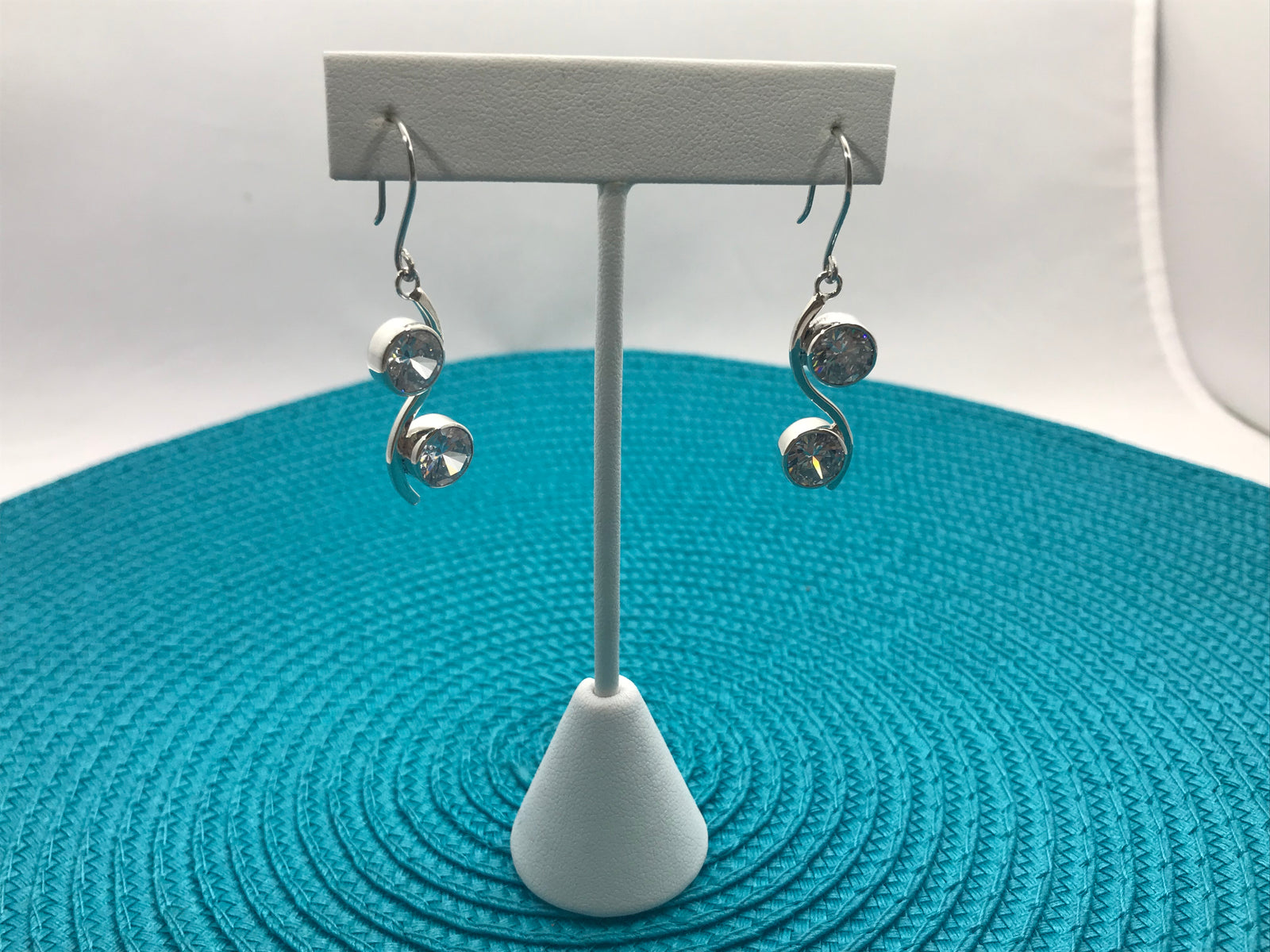 Zirconia Wave Silver Earrings