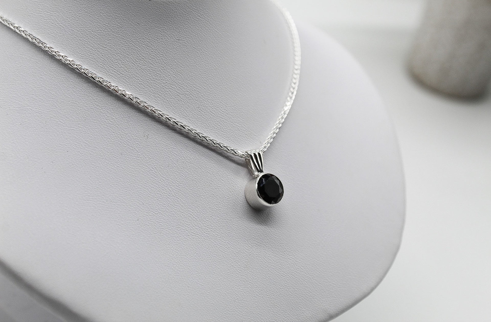 Round Zirconia Necklace and Earrings Sterling Silver Set