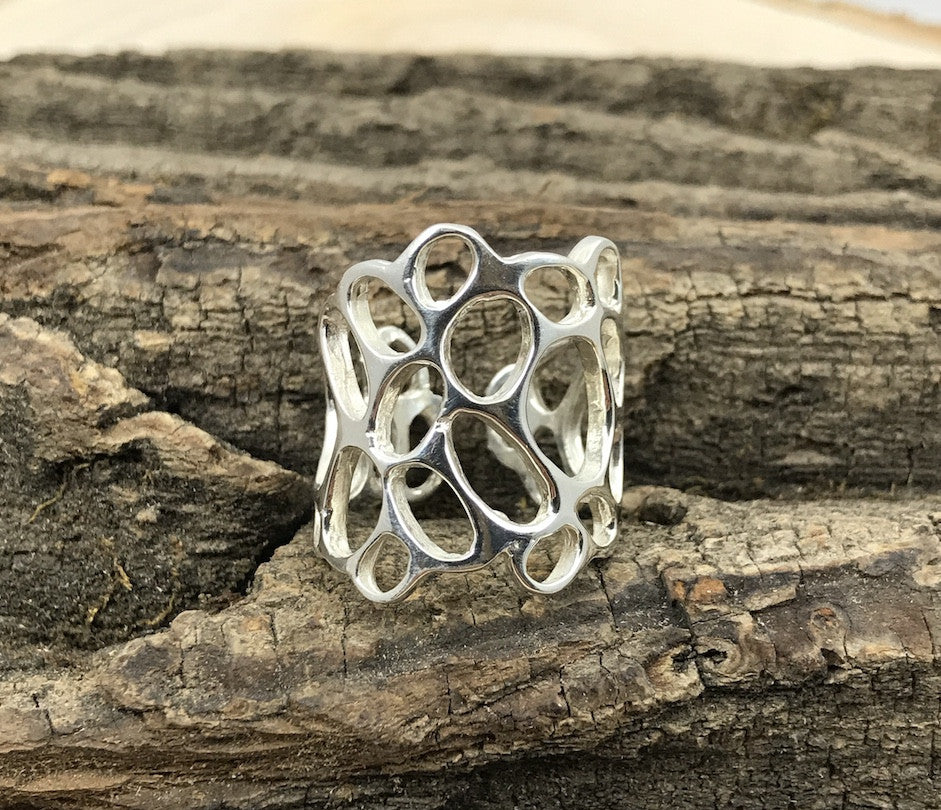 Honeycomb Ring - TBJOUX Sterling Silver