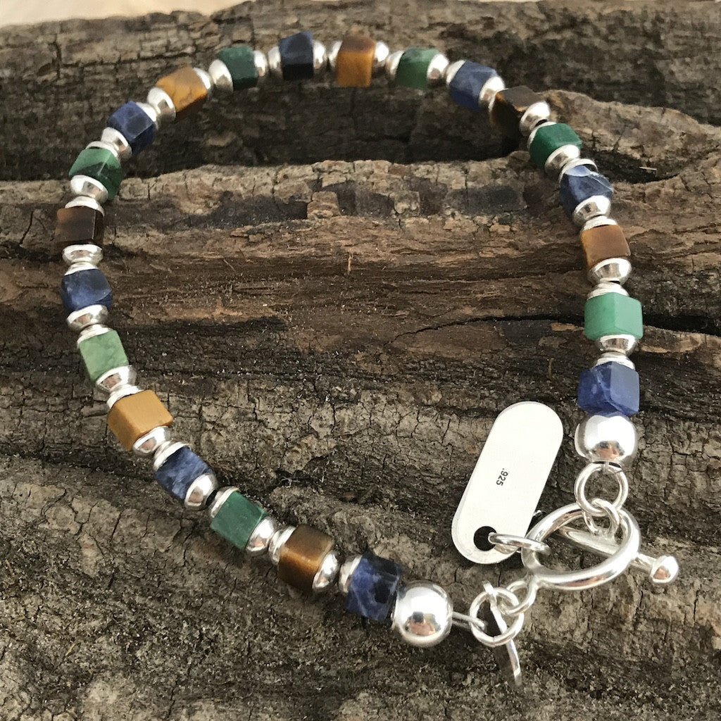 Color Stones Silver Bracelet