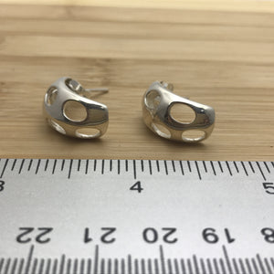 Ovals Wide Silver Earrings