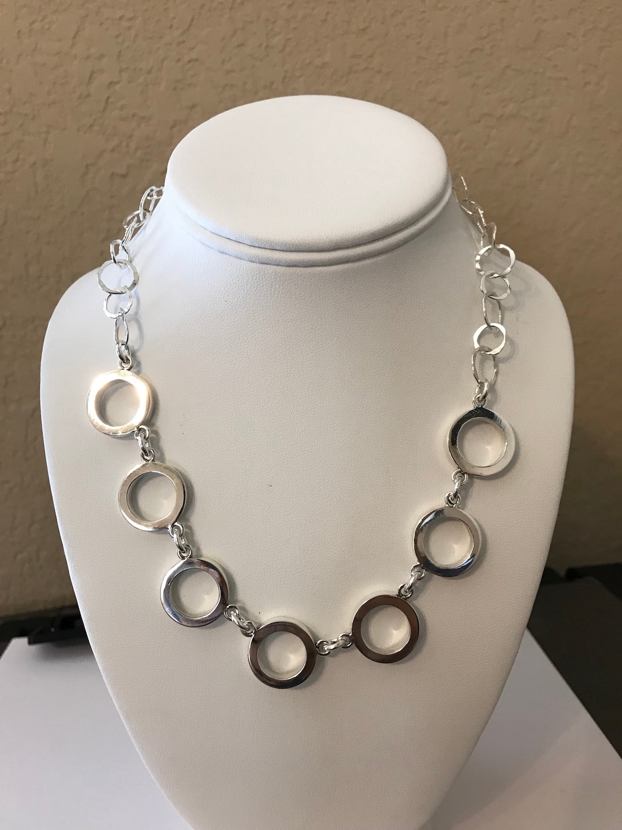 Silver Donuts Necklace