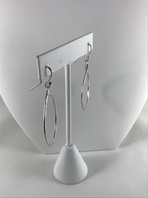 Drop shaped hammered Silver Earrings