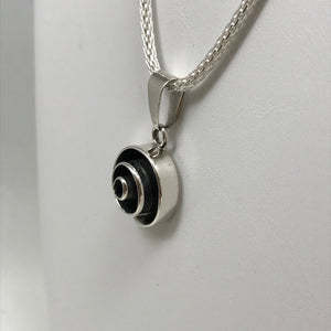 Round Swirl Dark Silver Necklace and Earrings Set