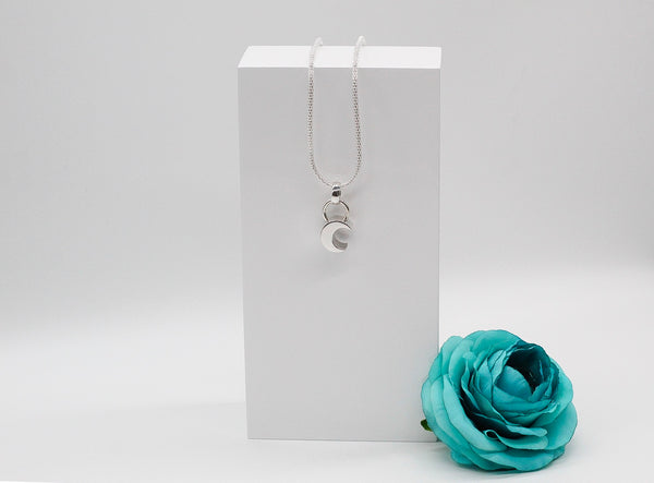 3D Moon Sterling Silver Necklace - TBJOUX Sterling Silver