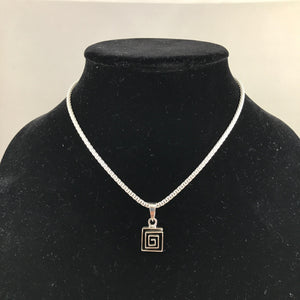 Swirl Staggered Square Pendant and Earrings Set