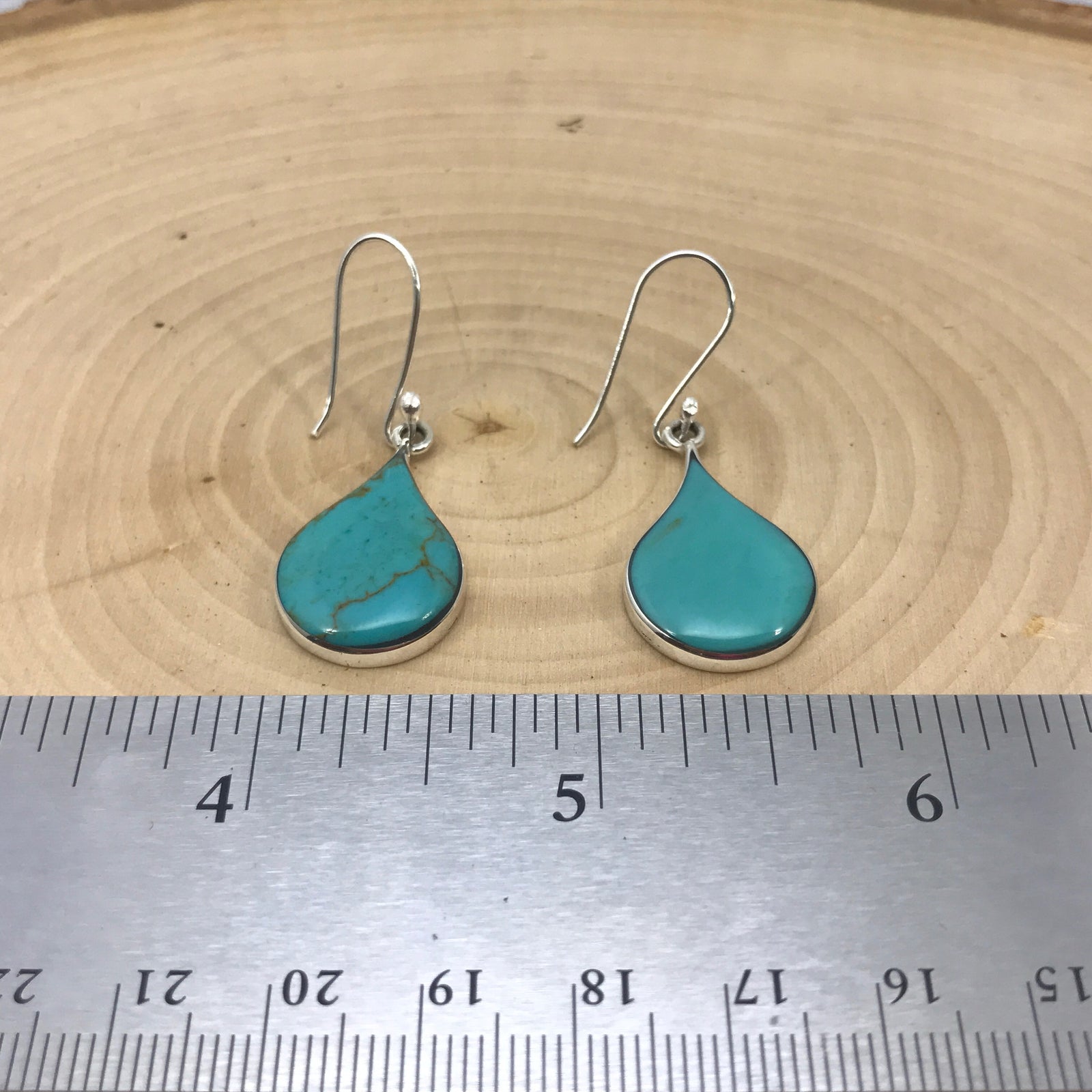 Turquoise Drop Silver Earrings