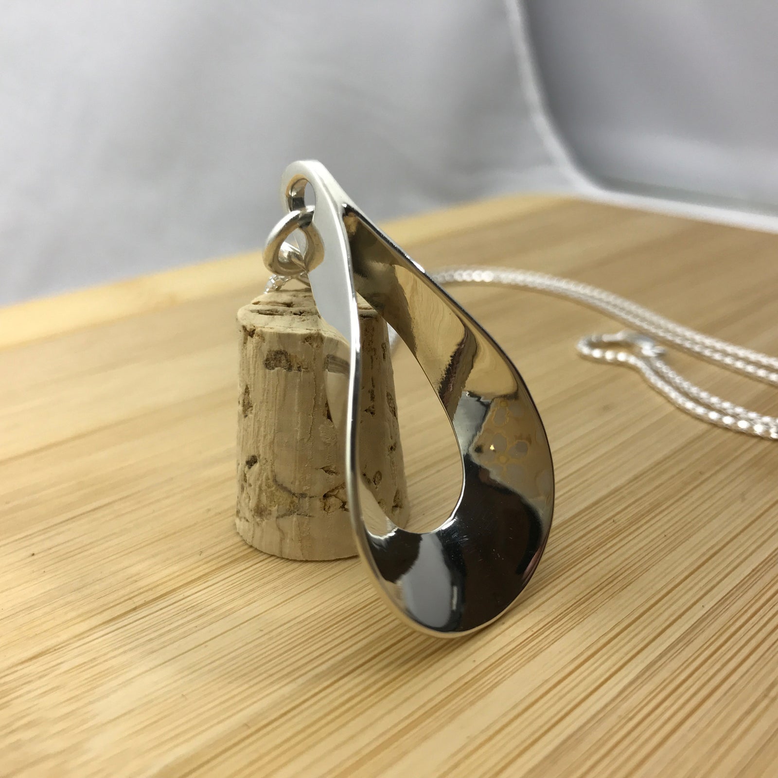 Open Drop Silver Necklace