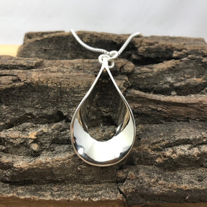 Open Drop Silver Necklace