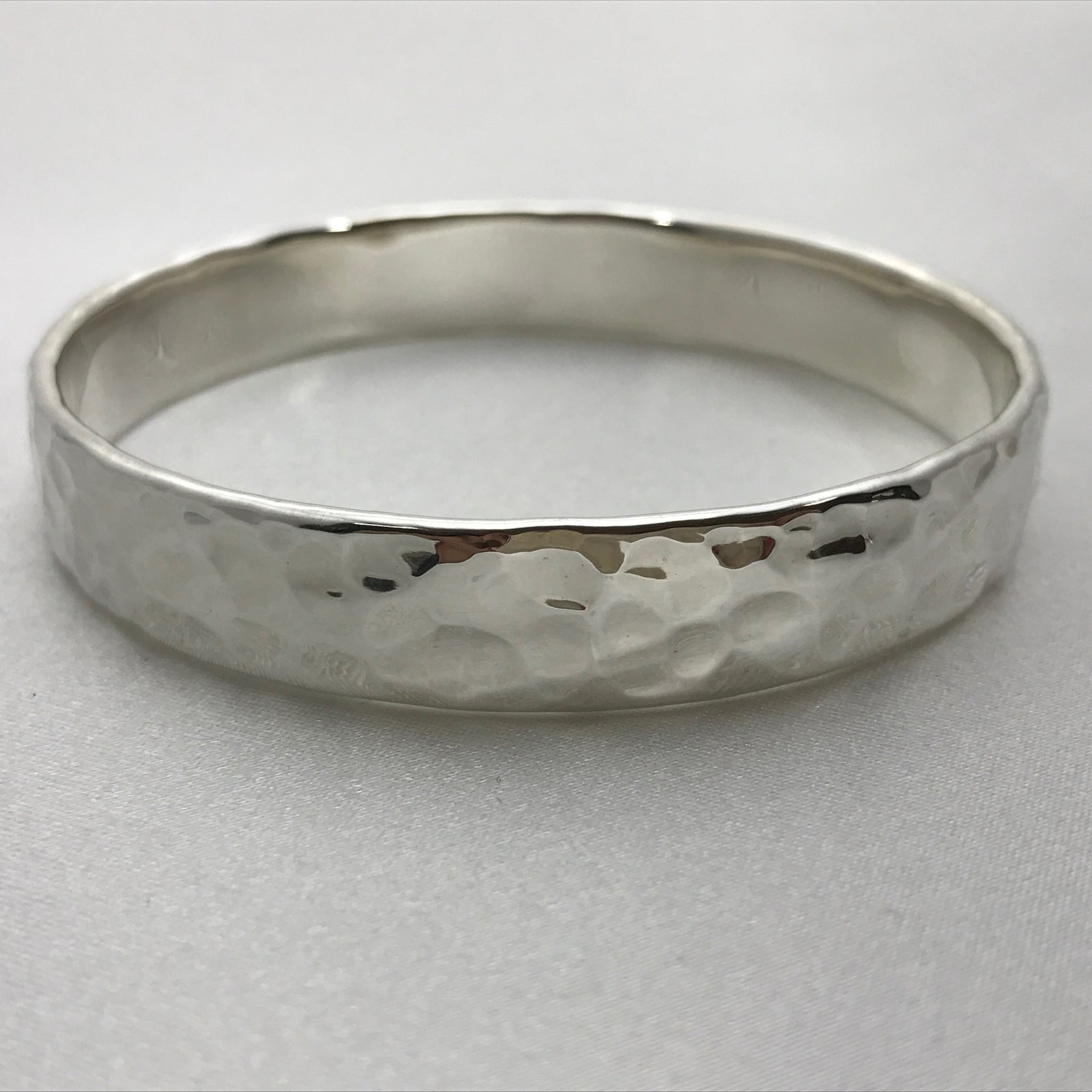 Hammered Silver Bangle
