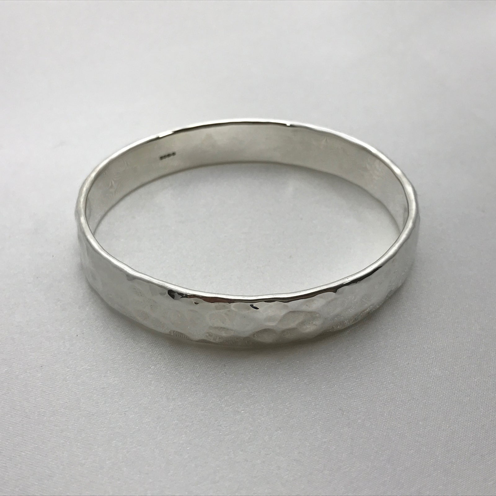 Hammered Silver Bangle