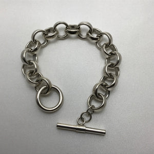 Round Links Rings Silver Bracelet