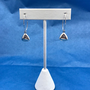 Triangle French Wire Hook Silver Earrings