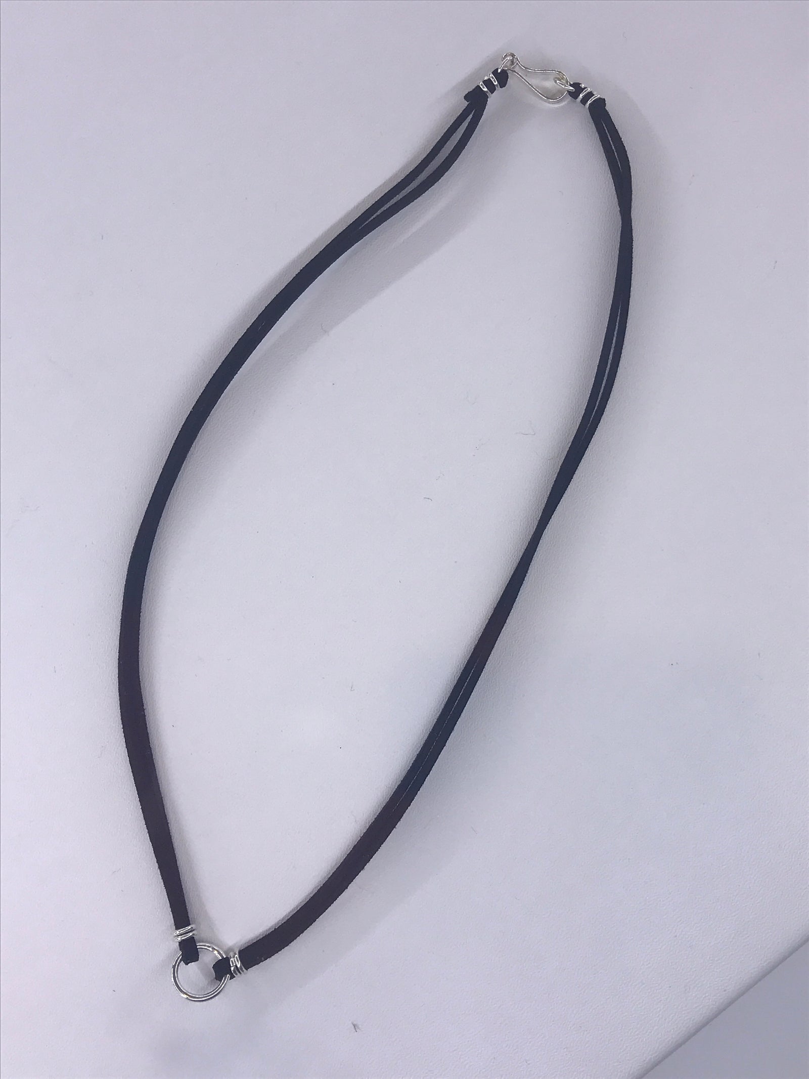 Suede and Silver Cord Chain