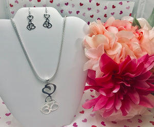 Multiple Hearts Necklace and Earrings Set
