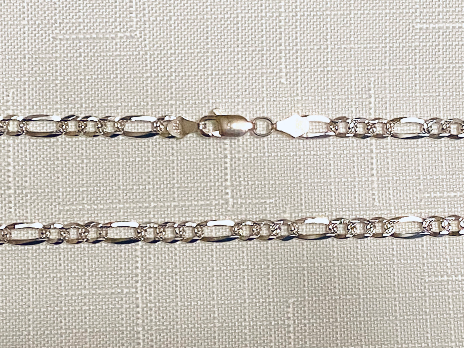 Figaro-Cuban 100 Silver Chain