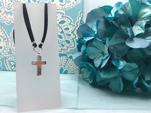Large Smooth Cross Silver Necklace
