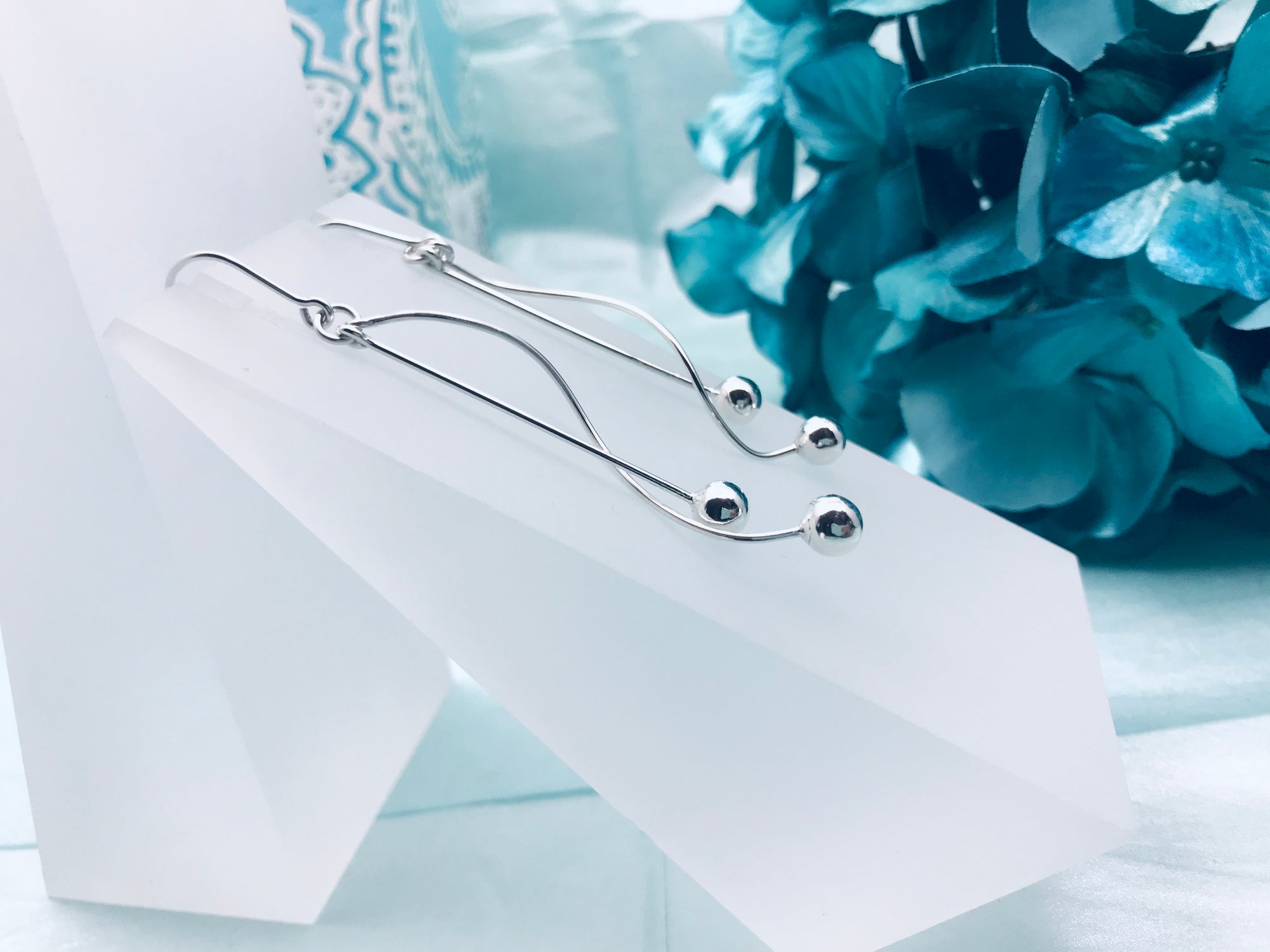 Pendulum Silver Hook Earrings