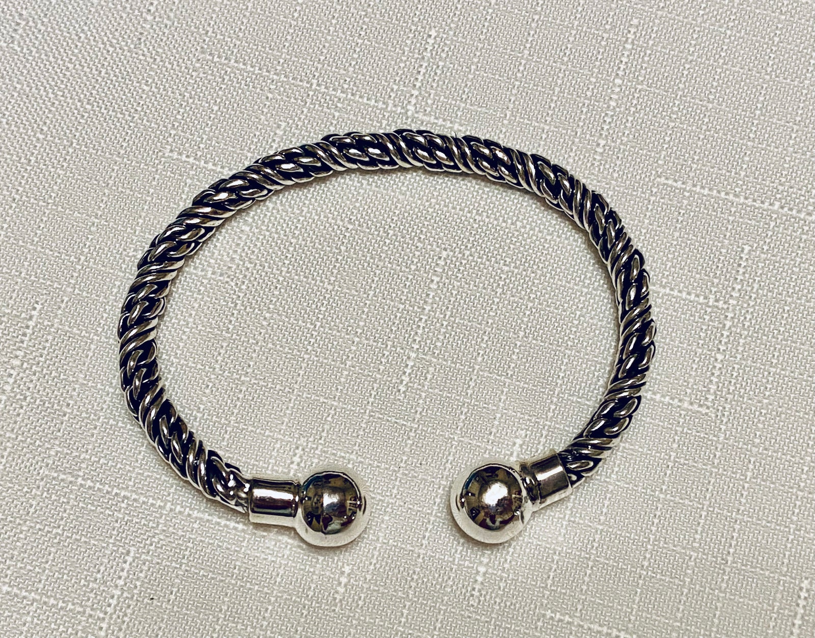 Braided Silver Cuff Bracelet