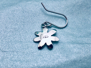 Daisy Flower Silver Hook Earrings