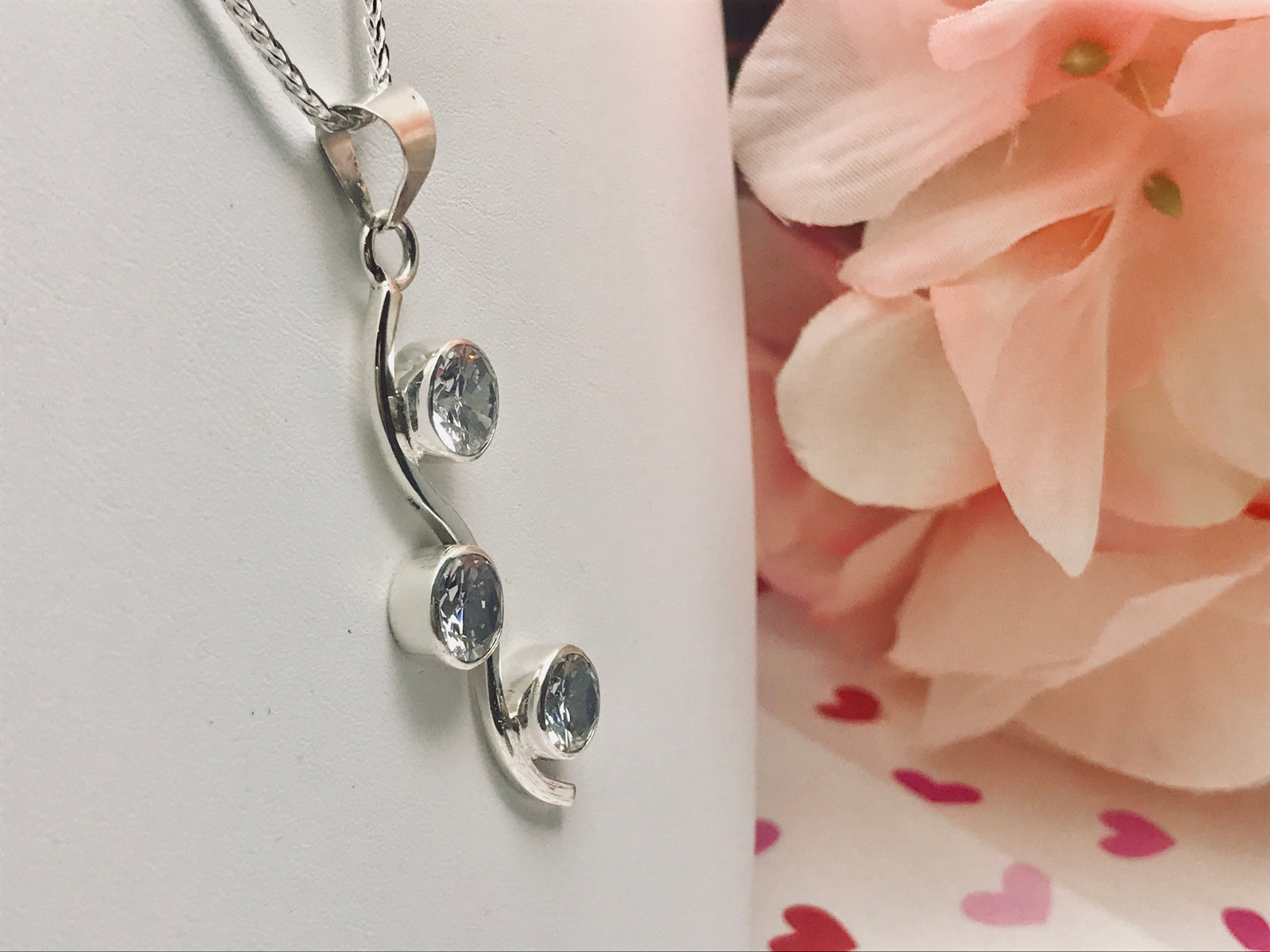 S Silver Zirconia Necklace
