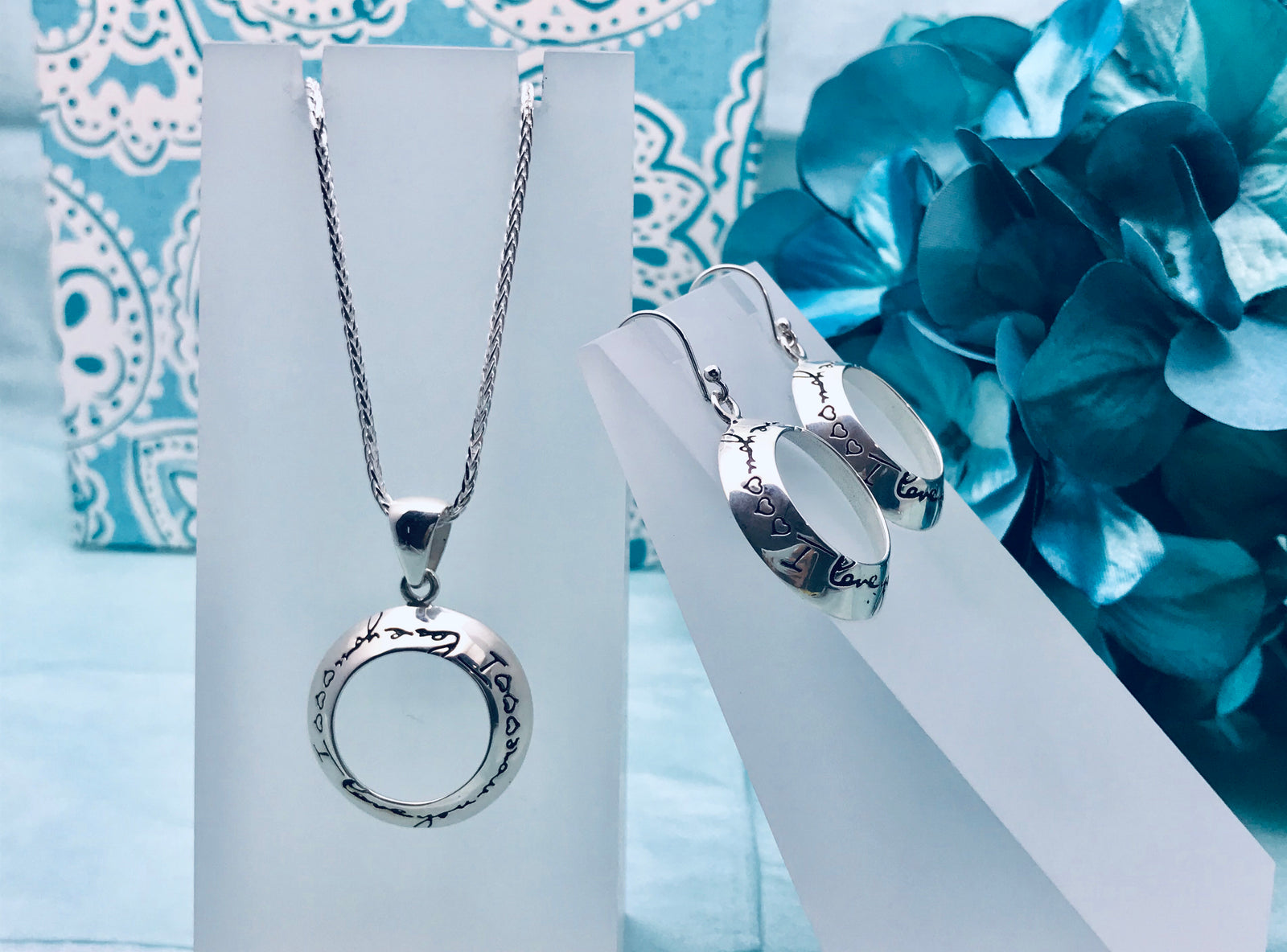 “I Love You More” Necklace and Earrings Set