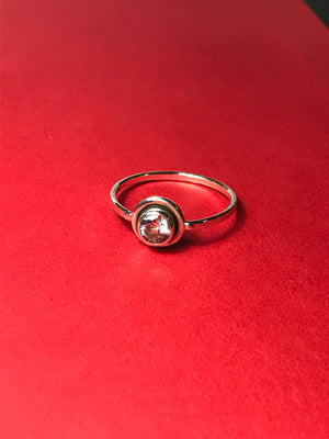 Small Round Color Zirconia Ring