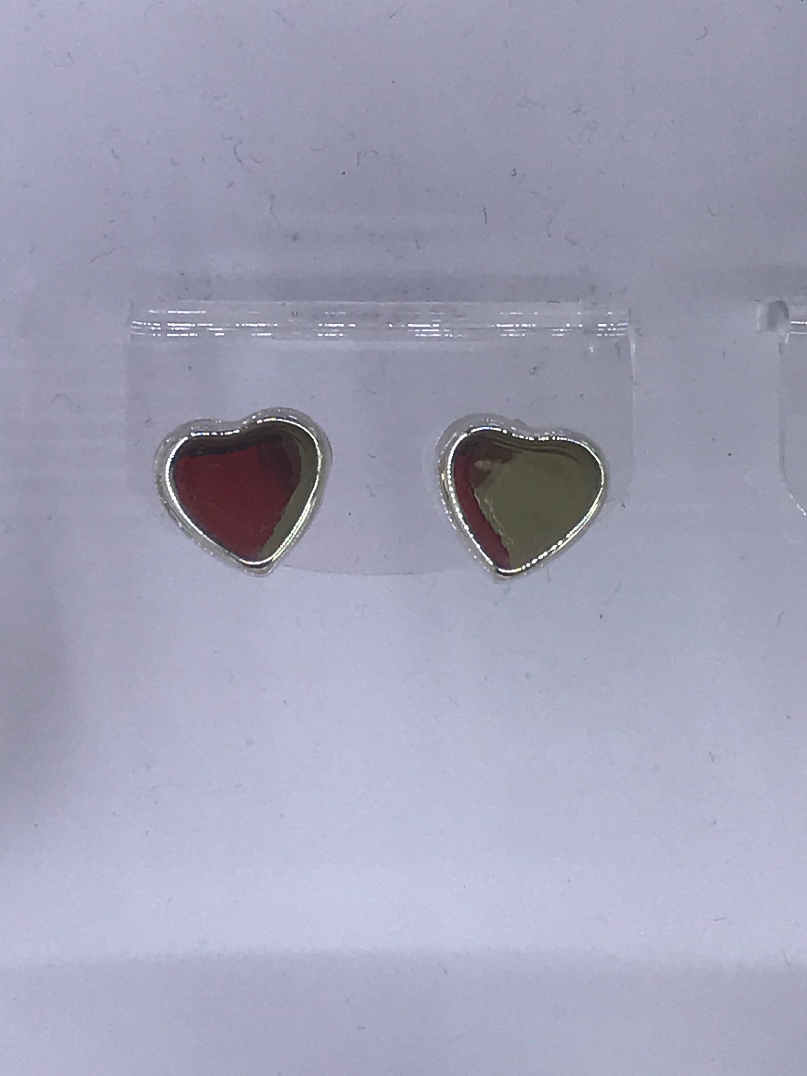 Thick Heart Stud Silver Earrings