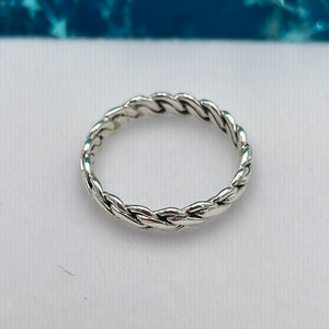 Braided Loop Silver Ring