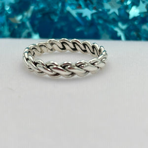 Braided Loop Silver Ring