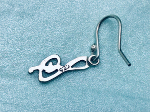 Musical Note Hook Silver Earrings