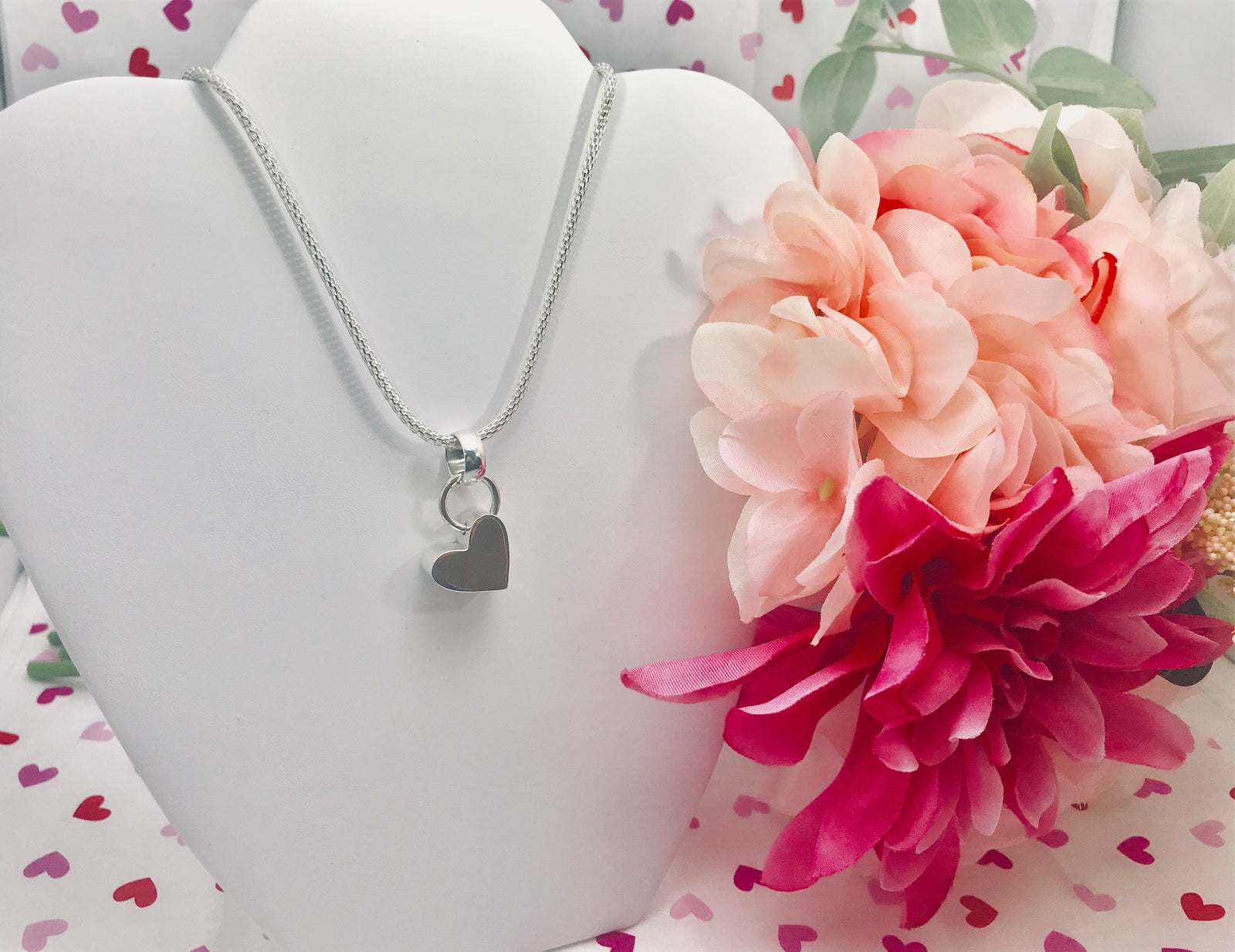 3D Heart Silver Necklace